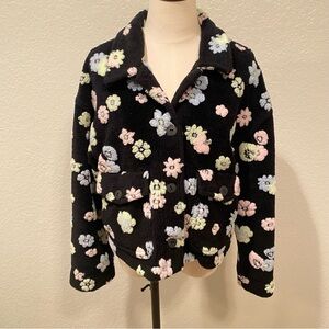 Counterparts Black Floral Teddy Jacket